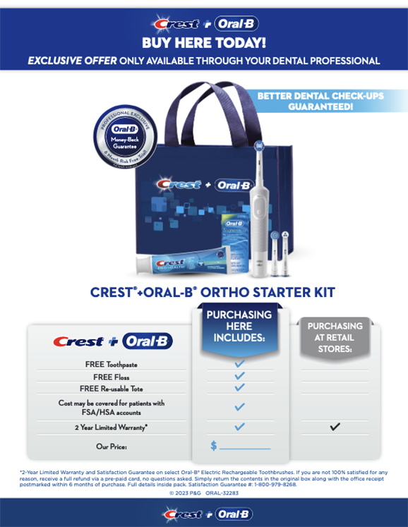 CrestOralBProShop.com - Crest+Oral-B OrthoStarter Electric Toothbrush Kit